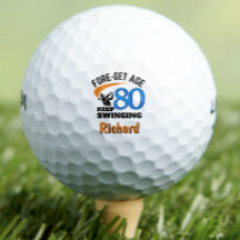 Golfballen 80e verjaardag 80 jaar grappig cadeau b