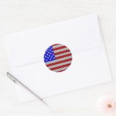 Golfballen Amerikaanse Vlag Ronde Stickers (Envelop)