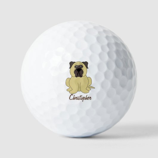 Golfballen Bullmastiff Dog Design (Voorkant)