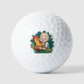 Golfballen | Chloe Baby knuffelt de haan (Voorkant)