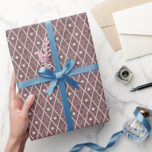Golfballen & Clubs Argyle op Grijs Rood Cadeaupapier