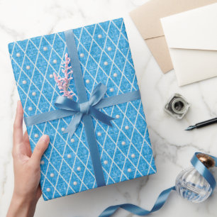 Golfballen & -clubs Argyle op helderblauw Cadeaupapier