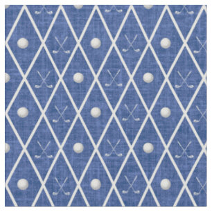 Golfballen & -clubs Argyle op medium blauw Stof