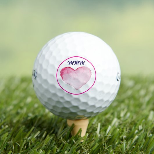 Golfballen CUSTOM INITIAAL WATERVERF ROZE HART (Insitu Shirt)