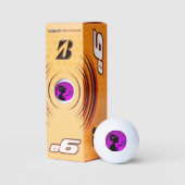 Golfballen De vrouw paarse vlinders (Verpakking)