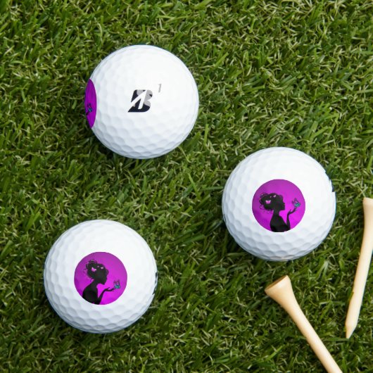 Golfballen De vrouw paarse vlinders (Insitu Gras)