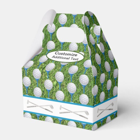 Golfballen en Golfclubs Favor Box Bedankdoosjes (Voorkant Zijde)