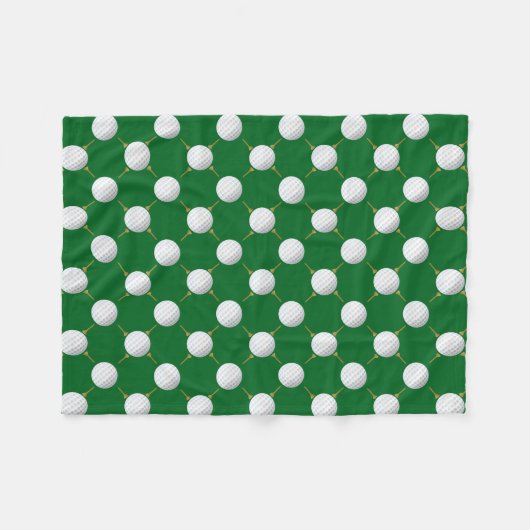 Golfballen en T - shirts op groen Fleece Deken (Voorkant (Horizontaal))