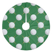Golfballen en T - shirts op groen Fleece Kerstboom Rok (Voorkant)