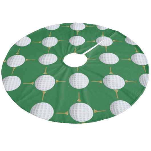 Golfballen en T - shirts op groen Fleece Kerstboom Rok (Gekanteld)