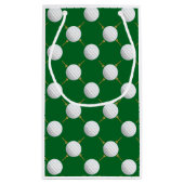 Golfballen en T - shirts op groen Klein Cadeauzakje (Achterkant)