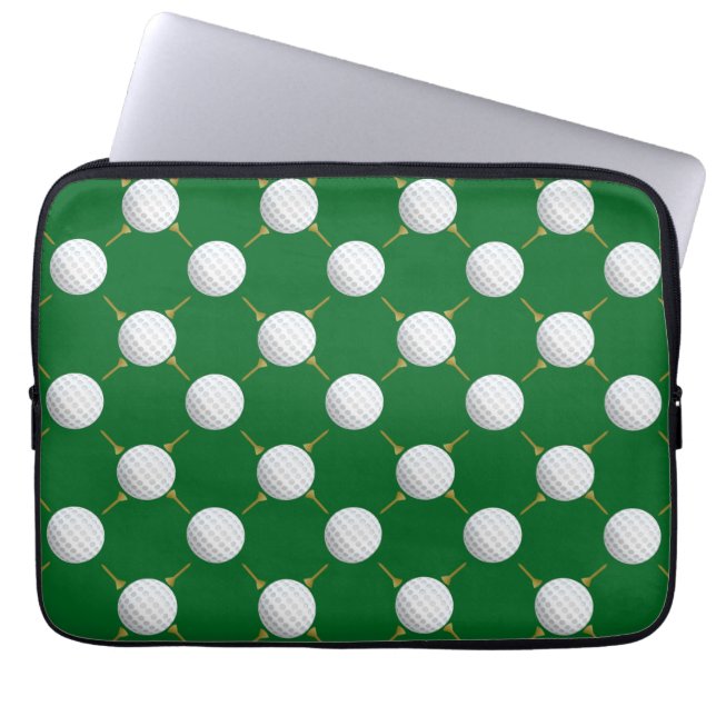 Golfballen en T - shirts op groen Laptop Sleeve (Voorkant)