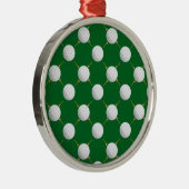 Golfballen en T - shirts op groen Metalen Ornament (Rechts)
