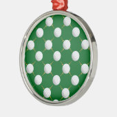 Golfballen en T - shirts op groen Metalen Ornament (Links)