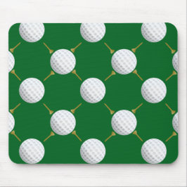 Golfballen en T - shirts op groen Muismat