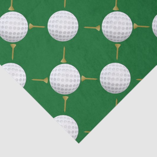 Golfballen en T - shirts op groen Tissuepapier (Detail)