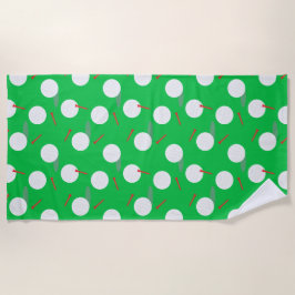 Golfballen en T - shirts Patroon, Fun Golfer Strandlaken