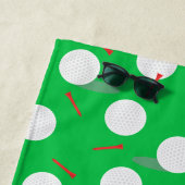 Golfballen en T - shirts Patroon, Fun Golfer Strandlaken (In situ)