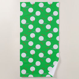 Golfballen en T - shirts Patroon, Fun Golfer Strandlaken