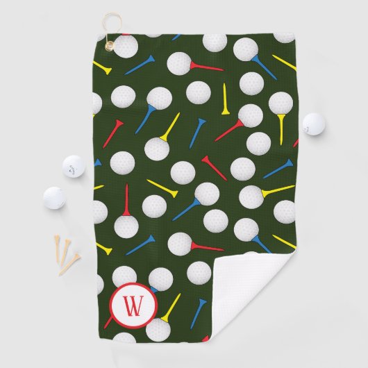 Golfballen en T - shirts Patroon Golfer Monogram Golfhanddoek (Insitu)