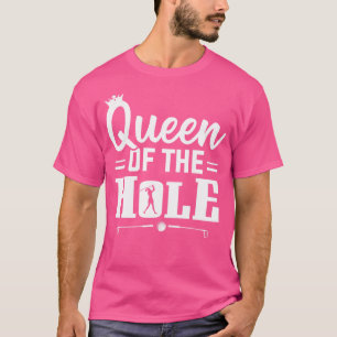Golfballen Golfclubs Queen of the Hole Vrouwen Gol T-shirt
