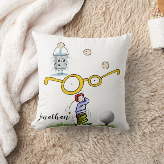 Golfballen Golfer Sierkussen (Deken)