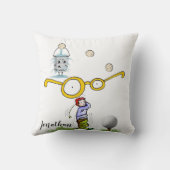 Golfballen Golfer Sierkussen (Achterkant)