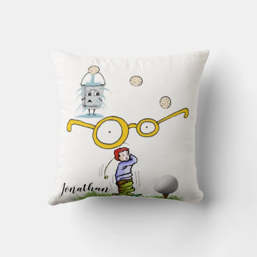 Golfballen Golfer Sierkussen (Achterkant)