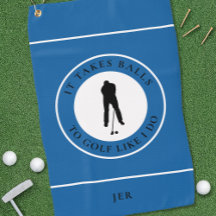 Golfballen Humor Golfer Spleetje Monogram Blauwe Z