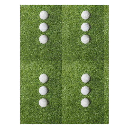 Golfballen liggen op groen gras tafelkleed (Voorkant)