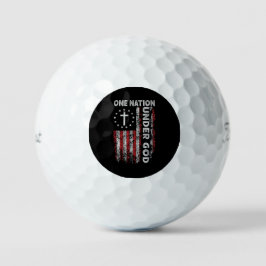 Golfballen met Amerikaanse vlag - Eén natie onder 