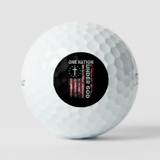 Golfballen met Amerikaanse vlag - Eén natie onder  (Voorkant)