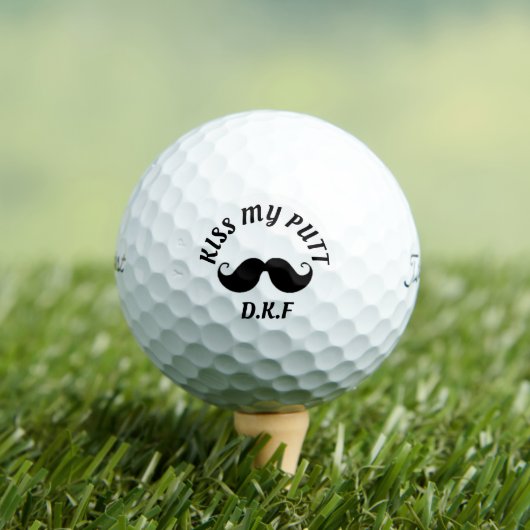 Golfballen met gepersonaliseerde tekst "Kiss my pu (Insitu Shirt)