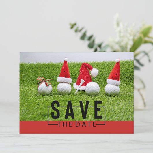 Golfballen met kerstmis kaart (Staand voorkant)