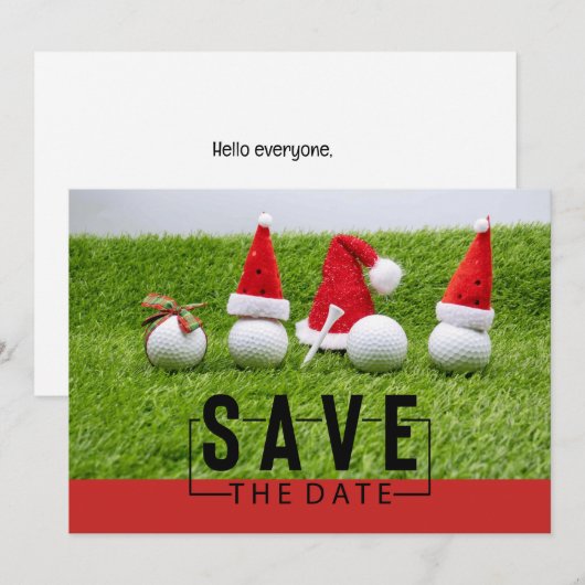 Golfballen met kerstmis kaart (Voorkant / Achterkant)