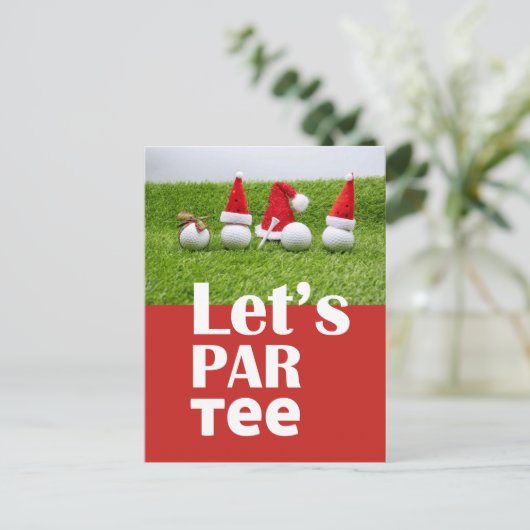 Golfballen met kerstuitnodiging voor kerstmis briefkaart (Staand voorkant)