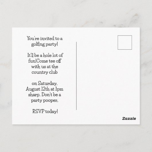 Golfballen met kerstuitnodiging voor kerstmis briefkaart (Achterkant)