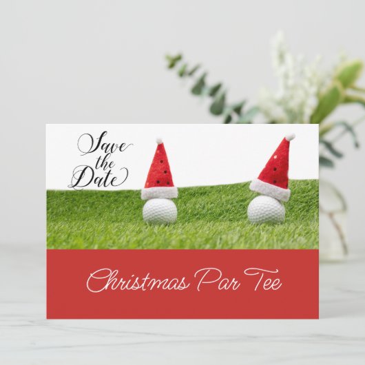 Golfballen met kerstuitnodiging voor kerstmis kaart (Staand voorkant)