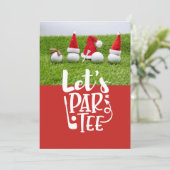 Golfballen met kerstuitnodiging voor kerstmis kaart (Staand voorkant)