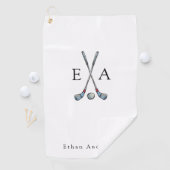 Golfballen met op maat gemaakte monogram golfhanddoek (Insitu)