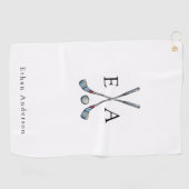 Golfballen met op maat gemaakte monogram golfhanddoek (Horizontaal)