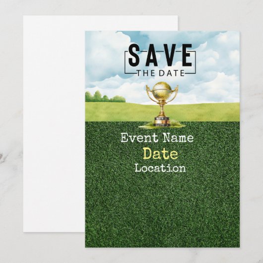 Golfballen met putter Bewaar de Datum Minimaal Kaart (Voorkant / Achterkant)