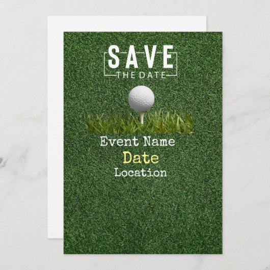 Golfballen met putter Bewaar de Datum Minimaal Kaart (Voorkant / Achterkant)