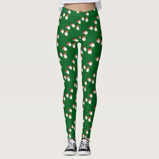 Golfballen met T - shirts dragen kerstmutsen Leggings (Voorkant)