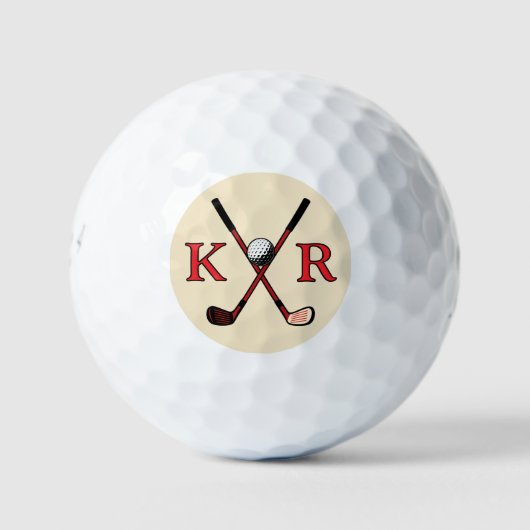 Golfballen met zijn initialen (Voorkant)