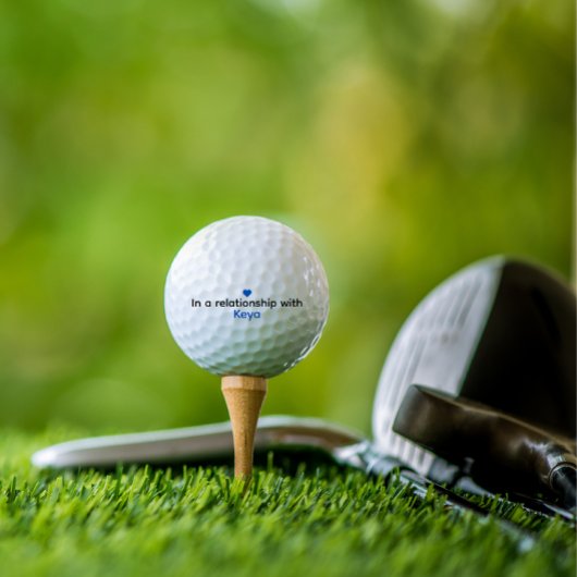 Golfballen Moderne Custom Finance Naam Blue Heart