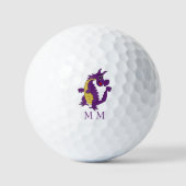 Golfballen Monogrammed Paarse Dragon Design (Voorkant)