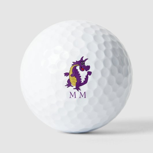 Golfballen Monogrammed Paarse Dragon Design (Voorkant)