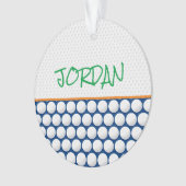 Golfballen NAAM Modern Golfen Kinder Kleurrijke Pl Ornament (voorkant)