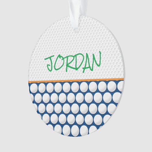 Golfballen NAAM Modern Golfen Kinder Kleurrijke Pl Ornament (voorkant)